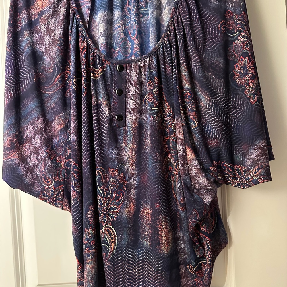 Women's Paisley Button-Front Top Size Medium